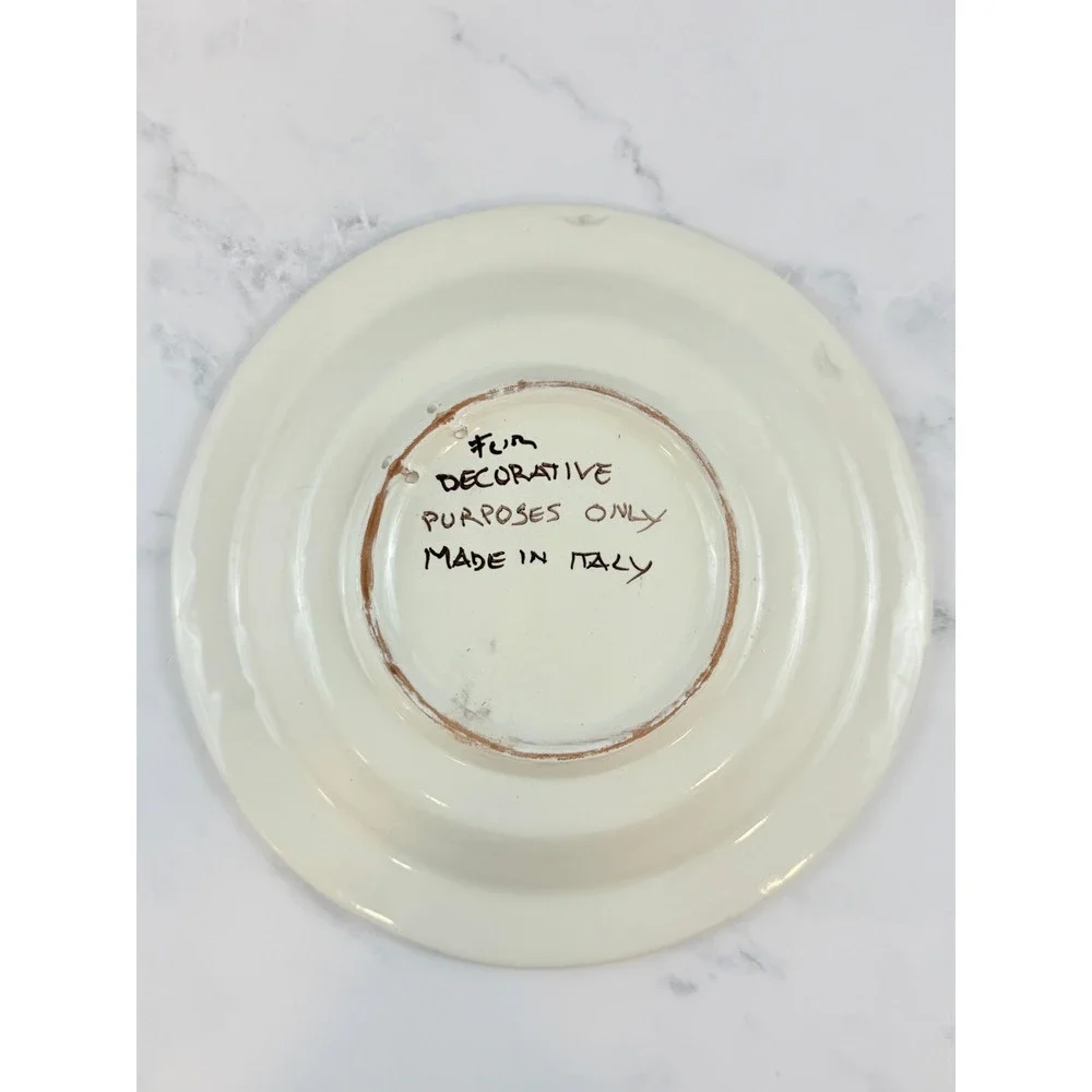 Vintage Made in Italy Ceramic Stoneware Chicken Rooster Wall Plate 10in